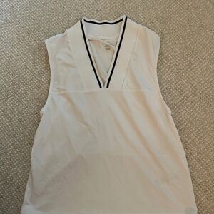 Varley White Sleeveless V-Neck Tank Top